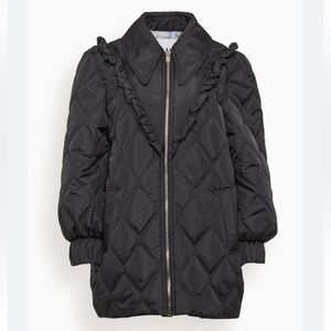 Ganni Ripstop Quilt Jacket in Black -36